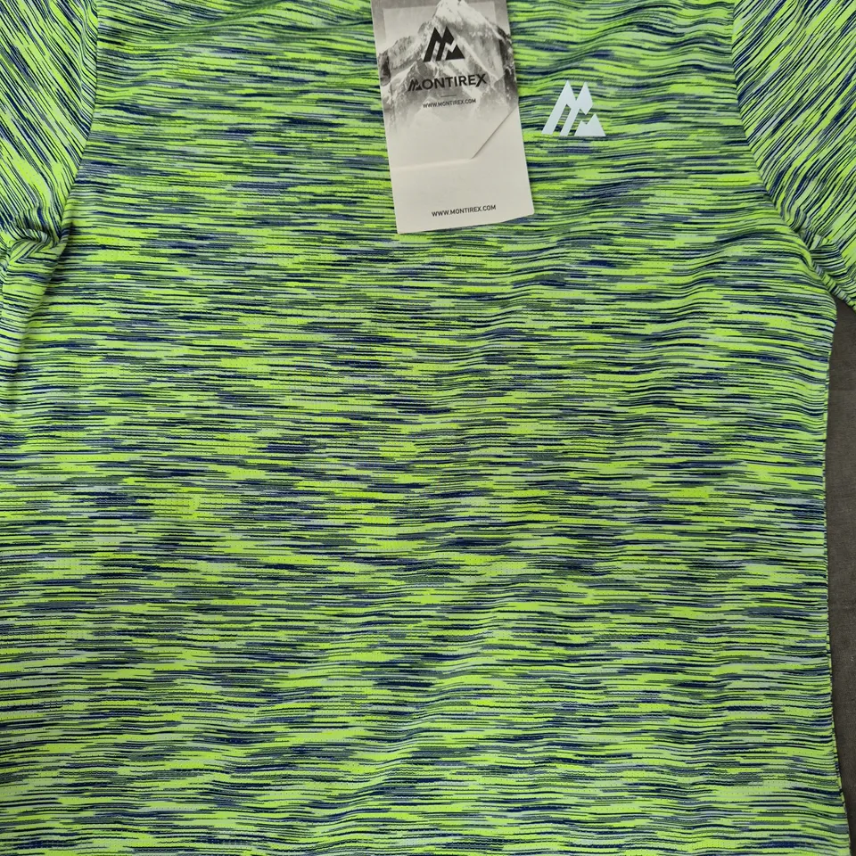 MONTIREX JUNIOR TRAIL 2.0 T-SHIRT IN NEON/MARINE BLUE SIZE 8-9