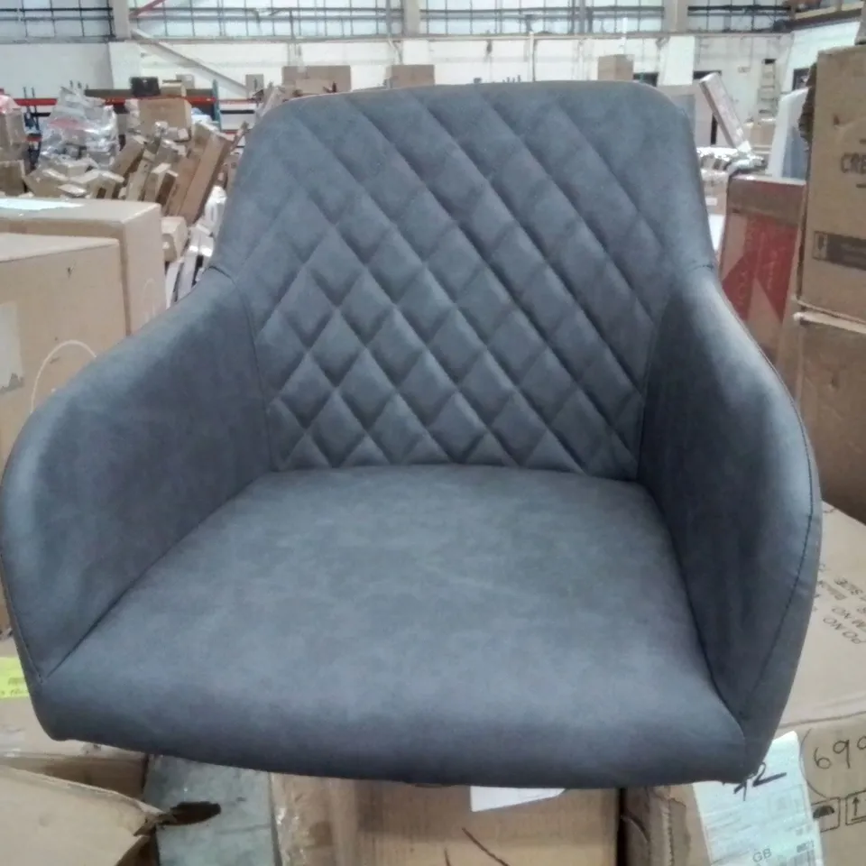 BOXED MOREE PU LEATHER DINING CHAIRS IN LIGHT GREY