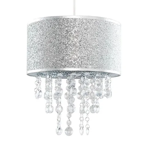 BOXED PLASTI  DRUM PENDANT LIGHT SHADE 33 × 28cm