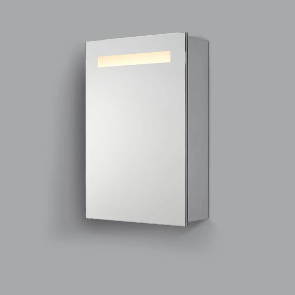 BRAND NEW BOXED AGUA 400 x 600 TOP-LIT LED ALUMINIUM MIRROR CABINET - C46.7505 (1 BOX) 