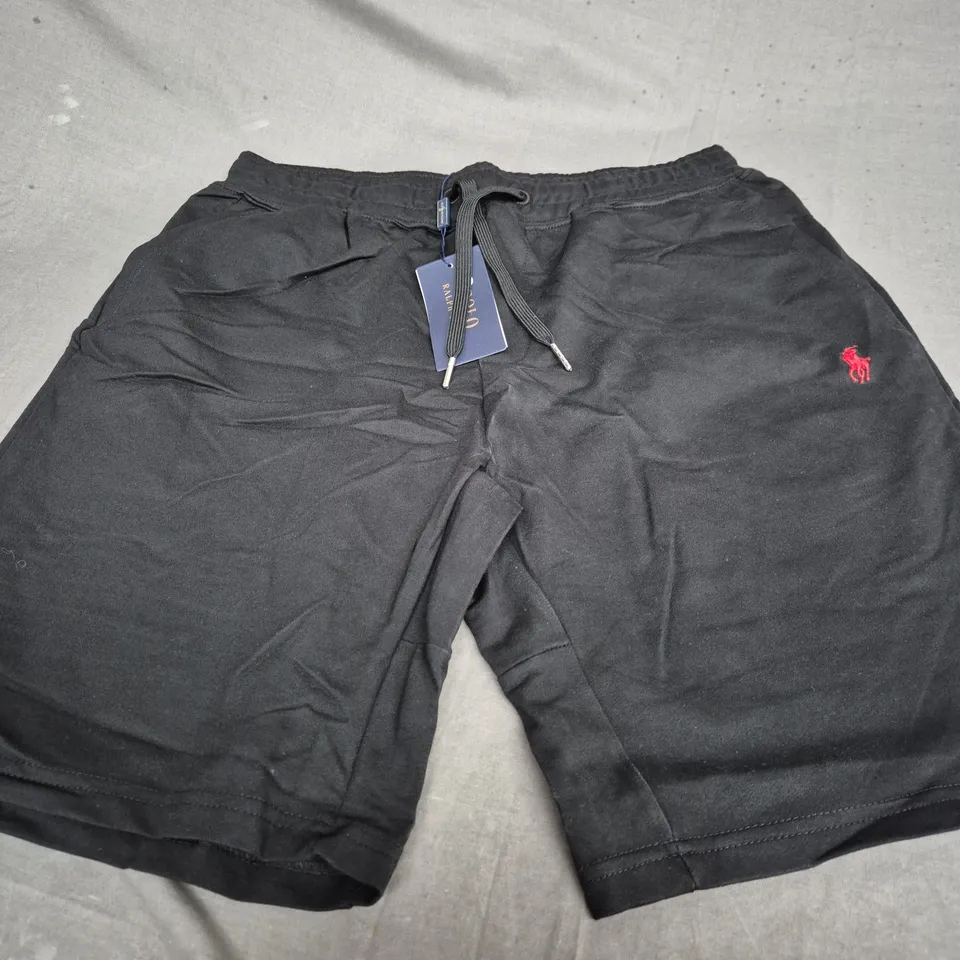 POLO RALPH LAUREN BLACK JOGGER SHORTS - LARGE