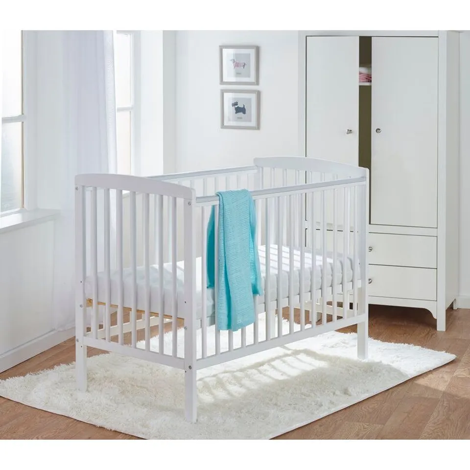 BOXED BRYANA WHITE BABY COT 
