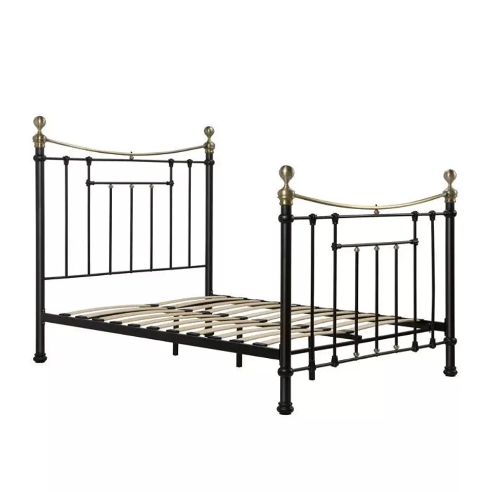 BOXED BIRLEA BRONTE KING SIZE BLACK METAL BED FRAME (3 BOXES)
