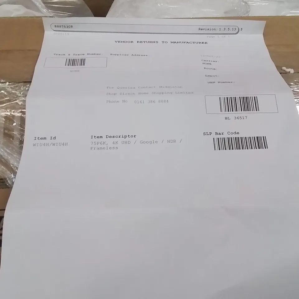 PALLET CONTAINING APPROXIMATELY 5 DAMAGED TVS