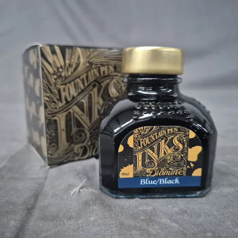 DIAMINE FOUNTAIN PEN INK - BLUE BLACK (80ML)