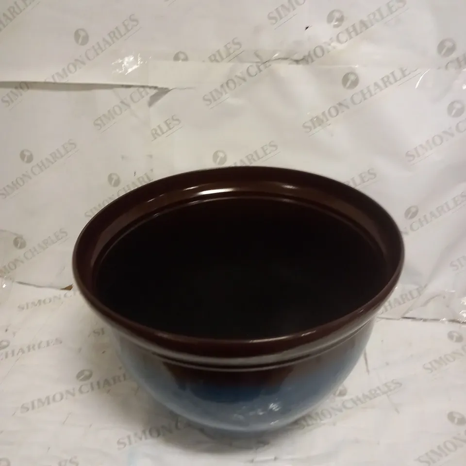 CERAMIC LOOK MOTTLED BLUE PLANTER   RRP £24.99