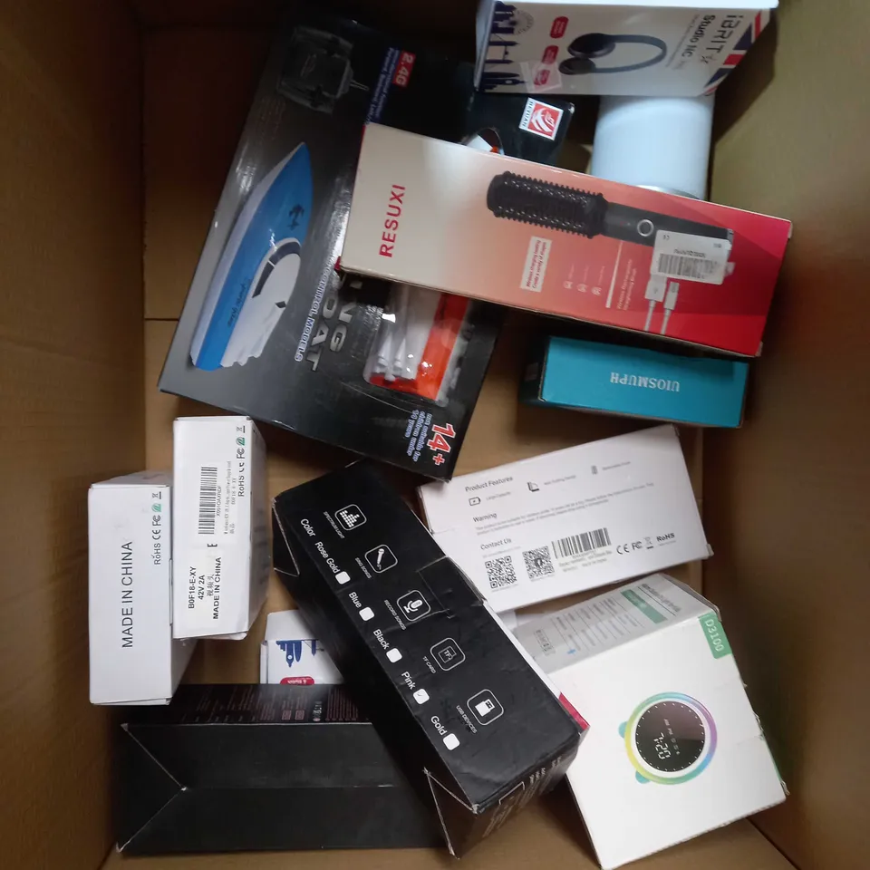 LARGE BOX OF APPROXIMATELY ASSORTED ELECTRICAL ITEMS TOO INCLUDE HEADPHONES , FANS AND GROOMING SETS 
