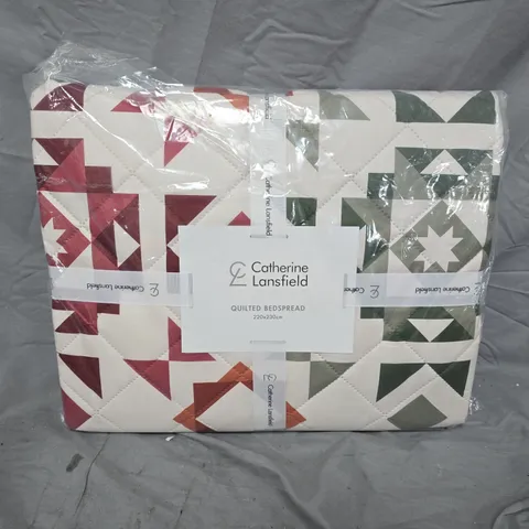 CATHERINE LANSFIELD AUTUMN PATCHWORK QUILTED BEDSPREAD 220X230CM