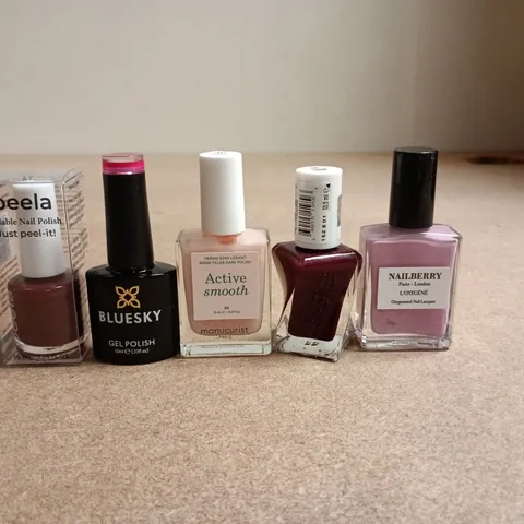 APPROXIMATELY 20 BOTTLES OF NAIL VARNISH TO INCLUDE BLUESKY, NAILBERRY AND MANICURIST