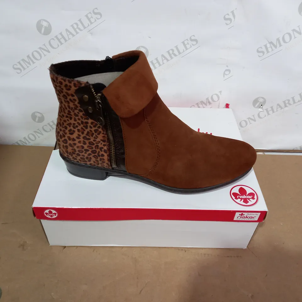 BOXED PAIR OF RIEKER BOOTS - SIZE 41