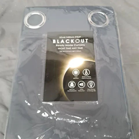 SOLAR THERMAL EYELET BLACKOUT CURTAINS - GREY - 66" X 54"