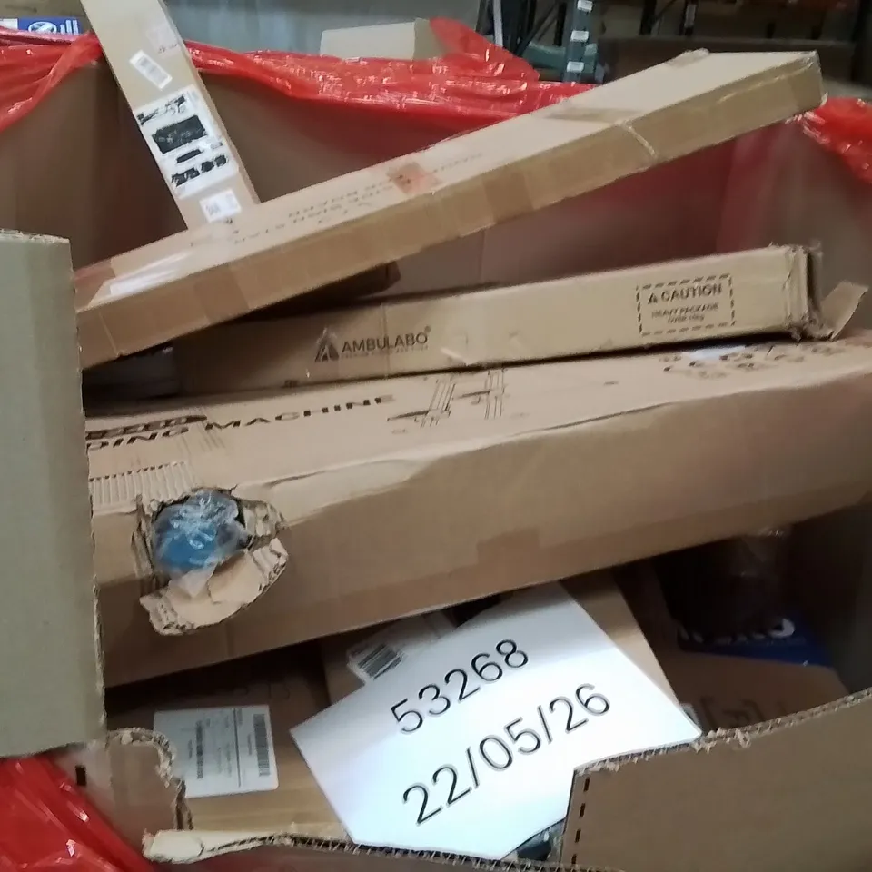 PALLET OF ASSORTED HOUSEHOLD GOODS AND PRODUCTS TO INCLUDE;WALKING PAD,PLANT POT,DIY ENCLOSURE PRODUCT