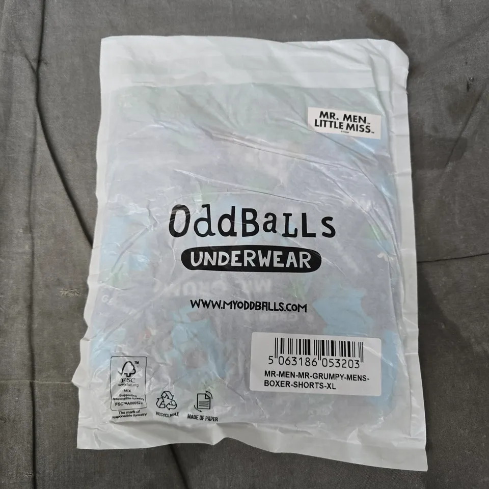 BAGGED ODDBALLS MR MEN MR GRUMPY MENS BXER SHORTS - XL