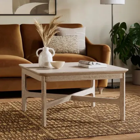 BOXED ZIAN MANGO WOOD COFFEE TABLE - WHITEWASH (1 BOX)