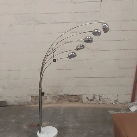 DESIGNER 5 LIGHT MARBLE BASE FLOOR LAMP