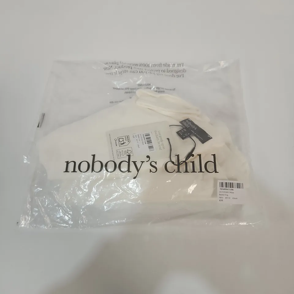 NOBODY'S CHILD BARDOT TOP – UK 4, WHITE