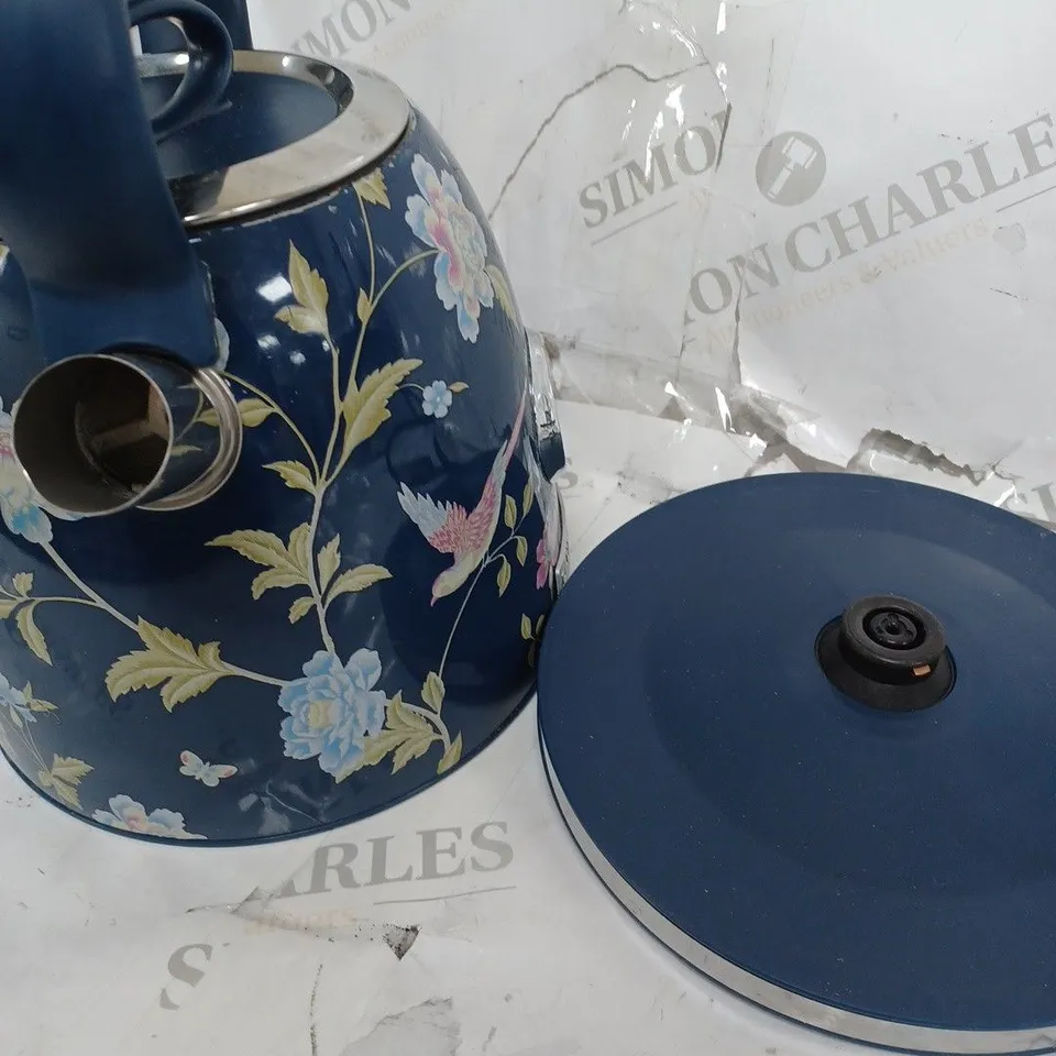 LAURA ASHLEY ELVEDEN PRINT KETTLE - NAVY