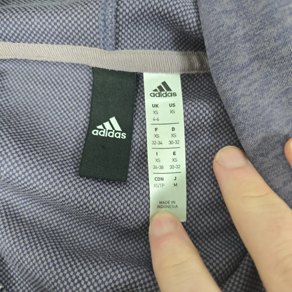 ADIDAS ZIP HOODIE – PURPLE HEATHER, UK XS