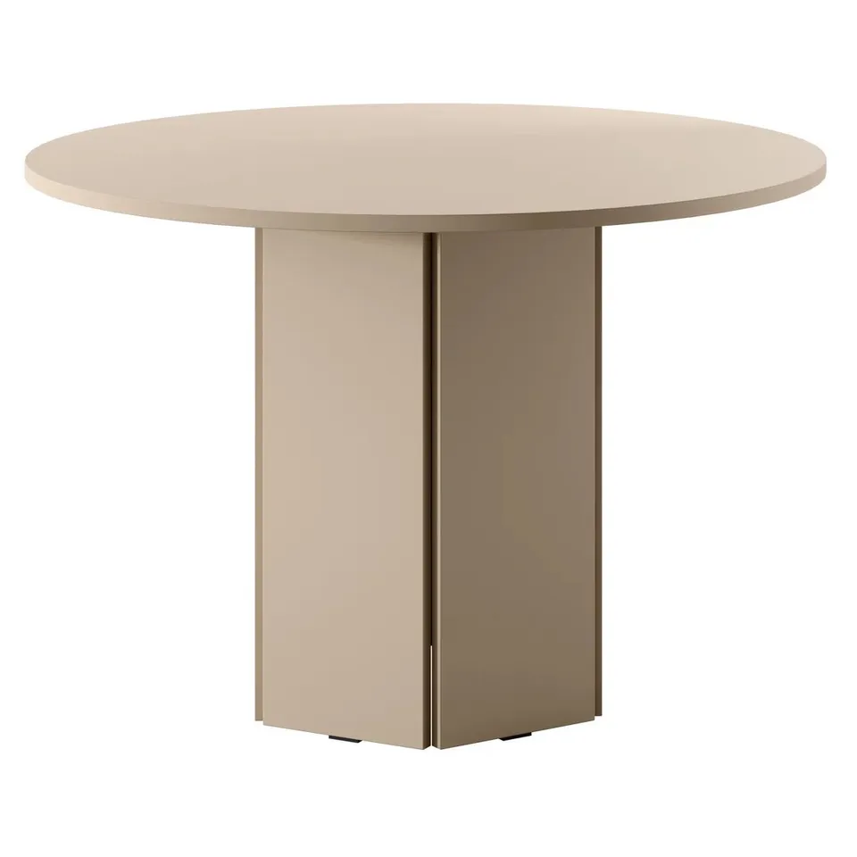 BOXED DINING TABLE HEXA BEIGE CAPPUCCINO ROUND 110CM [2 BOXES]