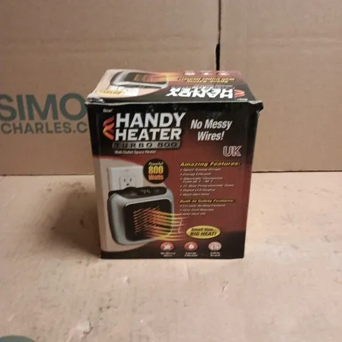 HANDY HEATER TURBO 800 WALL OUTLET SPACE HEATER BOXED