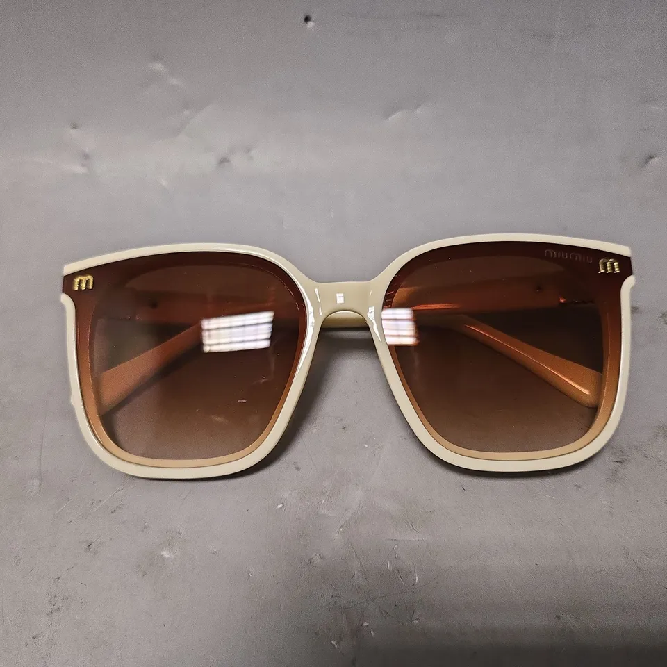 MIU MIU WHITE & BROWN SUNGLASSES 