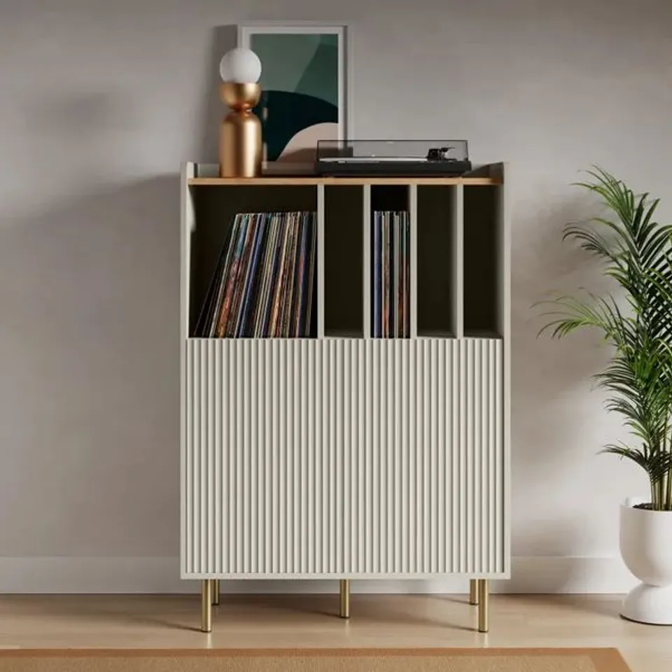 BOXED GEORGI VINYL CABINET, NATURAL (2 BOXES)