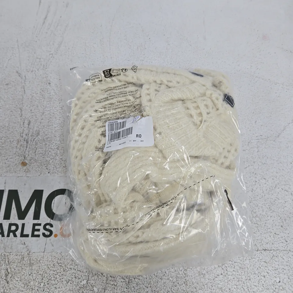 BAGGED IZABEL LONDON OPEN KNIT CARDIGAN CREAM SIZE 16