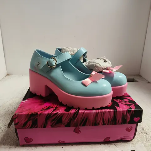 KOI TIRA MARY JANES 'POODLE PRINCESS EDITION' – UK 6, BLUE, KIDS' SHOES