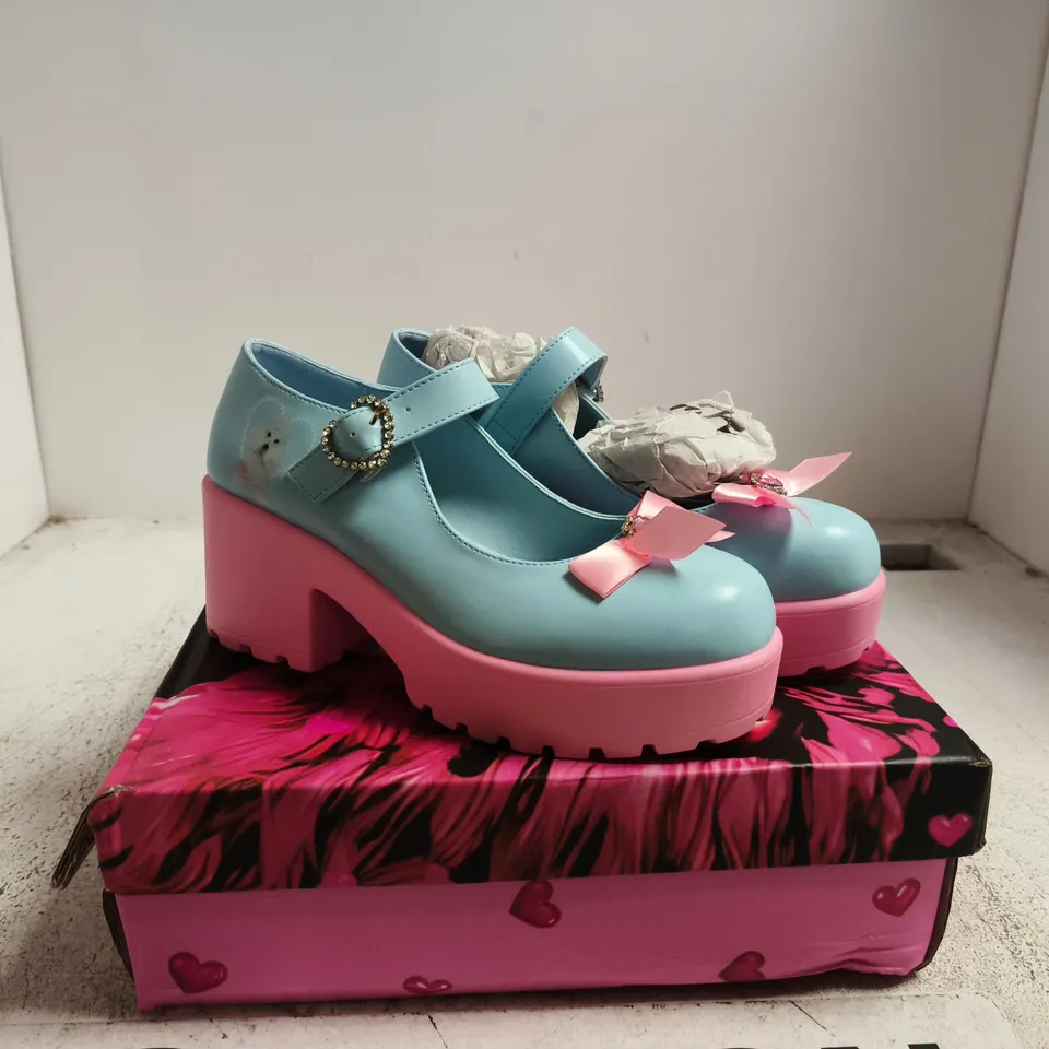 KOI TIRA MARY JANES 'POODLE PRINCESS EDITION' – UK 6, BLUE, KIDS' SHOES