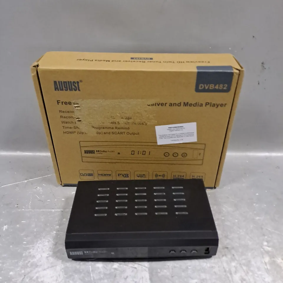 BOXED AUGUST DVB482 FREEVIEW RECEIVER & MEDIA PLAYER 