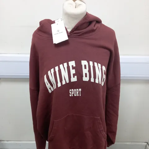 ANINE BING HARVEY DARK CHERRY HOODIE SIZE XL