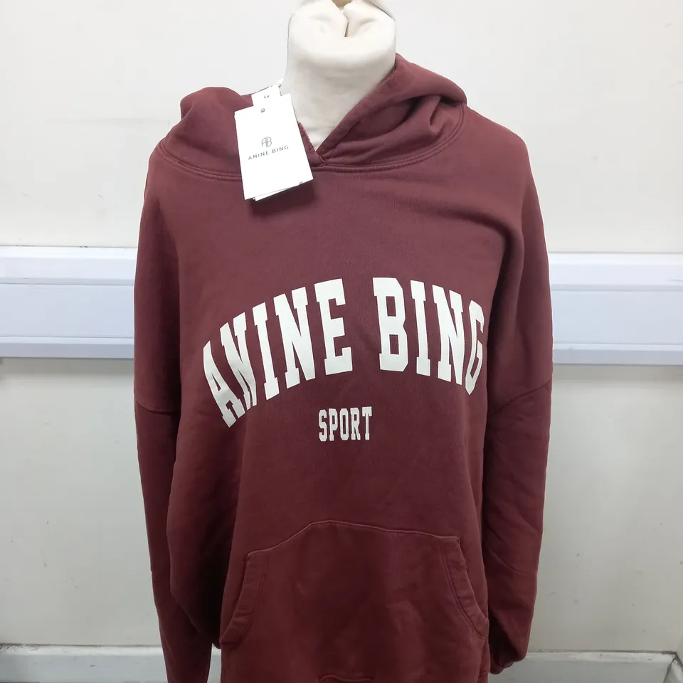 ANINE BING HARVEY DARK CHERRY HOODIE SIZE XL