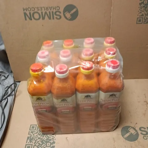 APPROXIMATELY 12 1L BOTTLES OF FAVOLAN VENTURES FRESH PALM OIL 