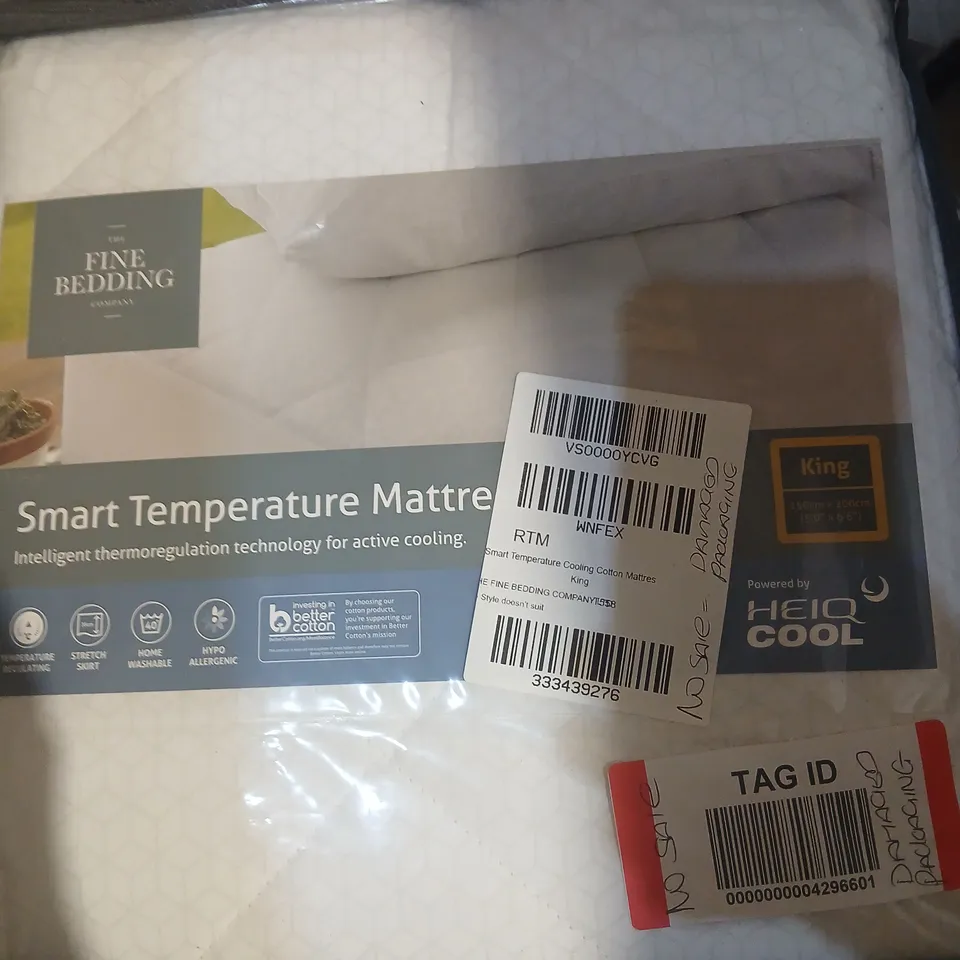 THE FINE BEDDING COMPANY SMART TEMPERATURE MATTRESS – KING SIZE, BOXED