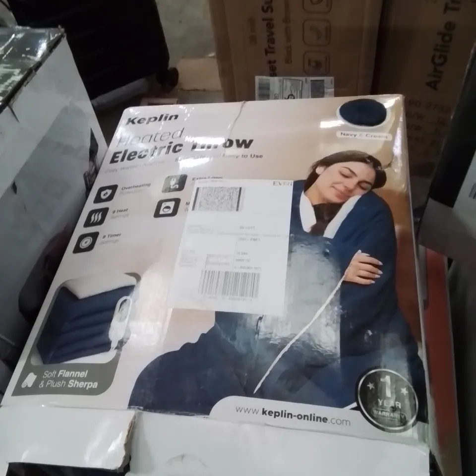 BOXED KEPLIN HEATED ELECTRIC THROW BLUE