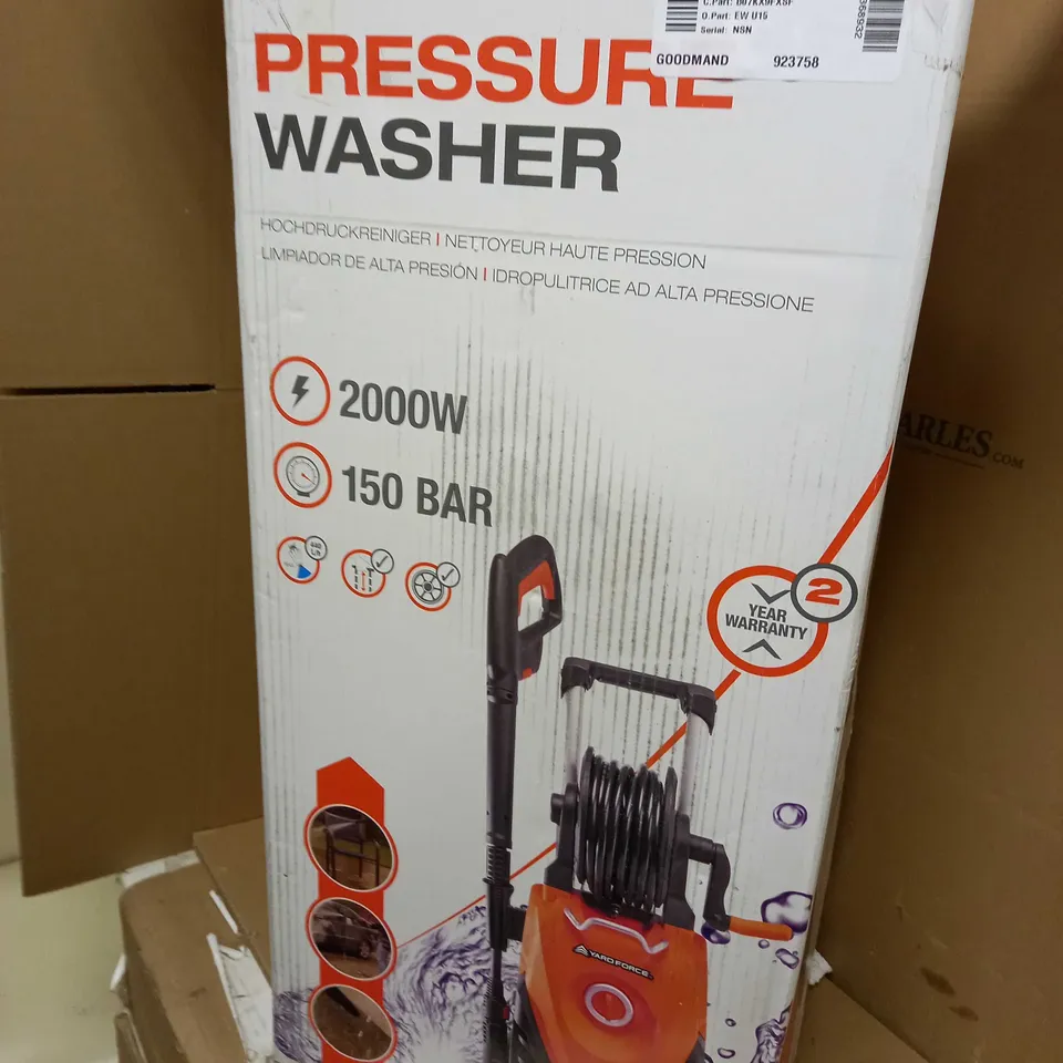 YARD FORCE 150 BAR 2000W HIGH-PRESSURE WASHER