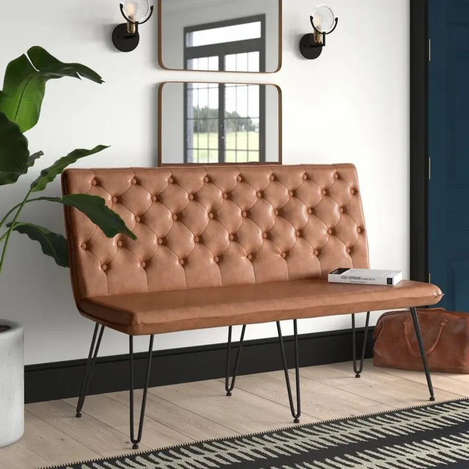 BOXED DELLREY BROWN BENCH 180CM 
