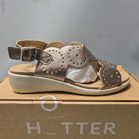BOXED HOTTER DIANA WIDE IN ROSE GOLD - UK 4 