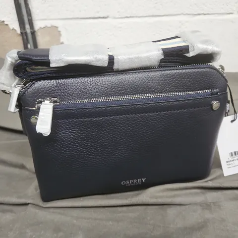 OSPREY LONDON STELLA CROSSBODY BAG – NAVY GRAINY HIDE