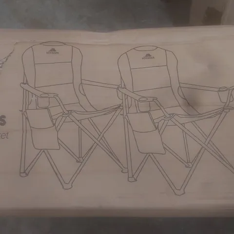BOXED SET OF 2 VOYAGER PADDED CAMPING CHAIRS 