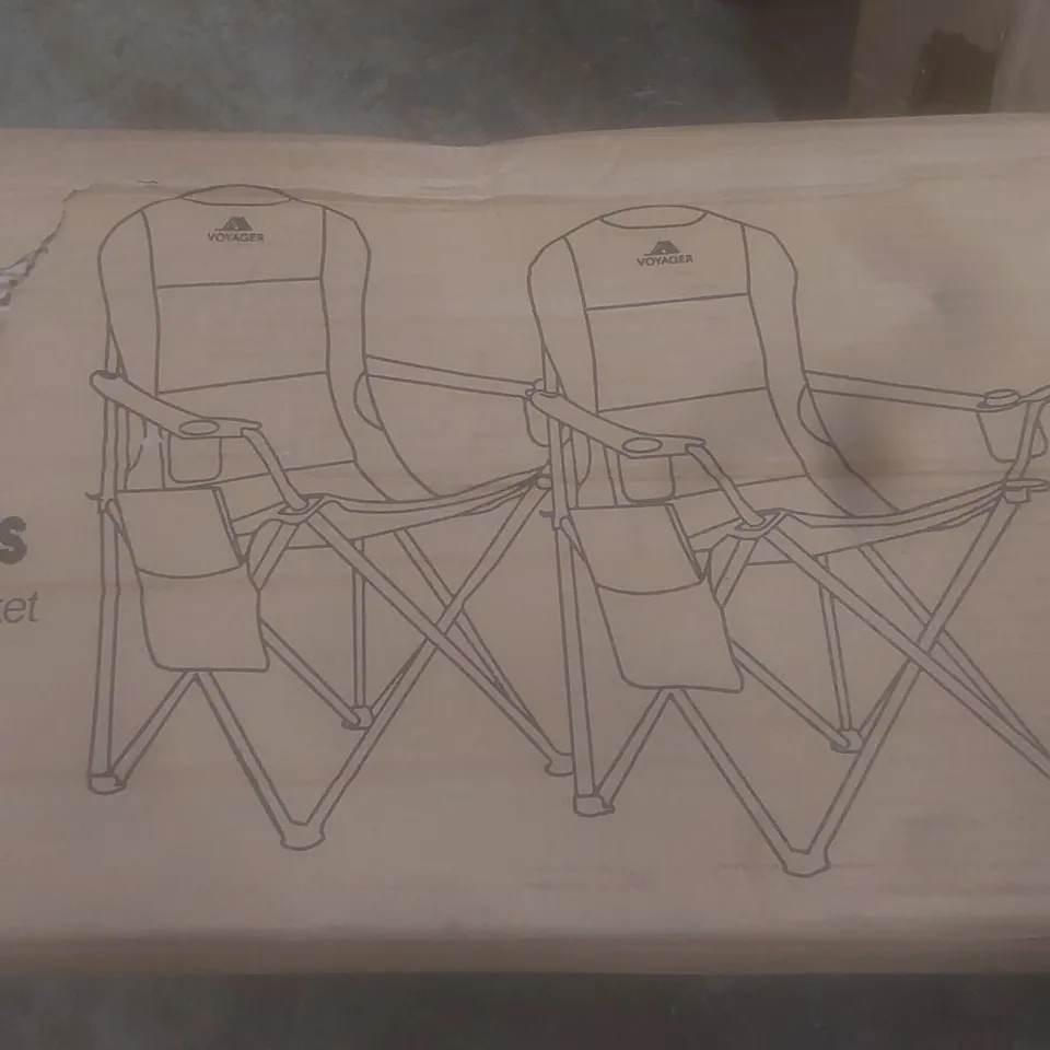 BOXED SET OF 2 VOYAGER PADDED CAMPING CHAIRS 