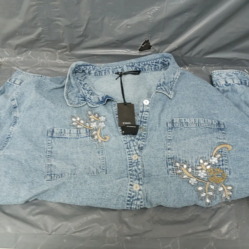 EVANS DENIM SHIRT WITH EMBELLISHMENT - 26-28