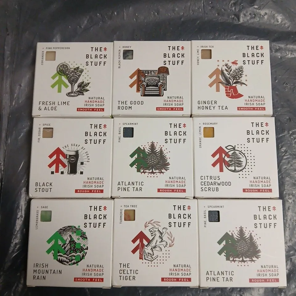 9 X ASSORTED THE BLACK STUFF HANDMADE SOAPS 