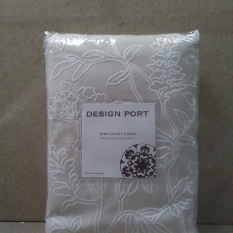 BRAND NEW DESIGN PORT KINGSIZE DUVET SET- FLORAL/BEIGE