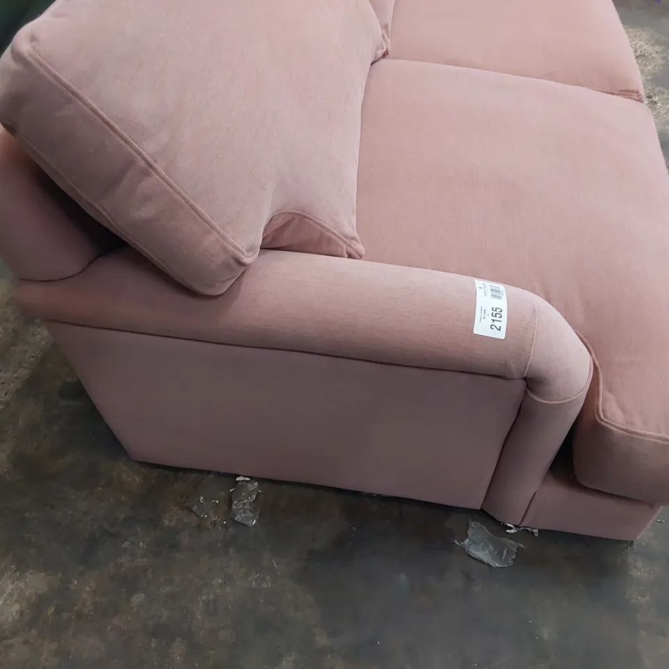 QUALITY BRITISH DESIGNER LOUNGE Co. PERIOD STYLE THREE SEATER SOFA ROSE PINK PLUSH FABRIC 
