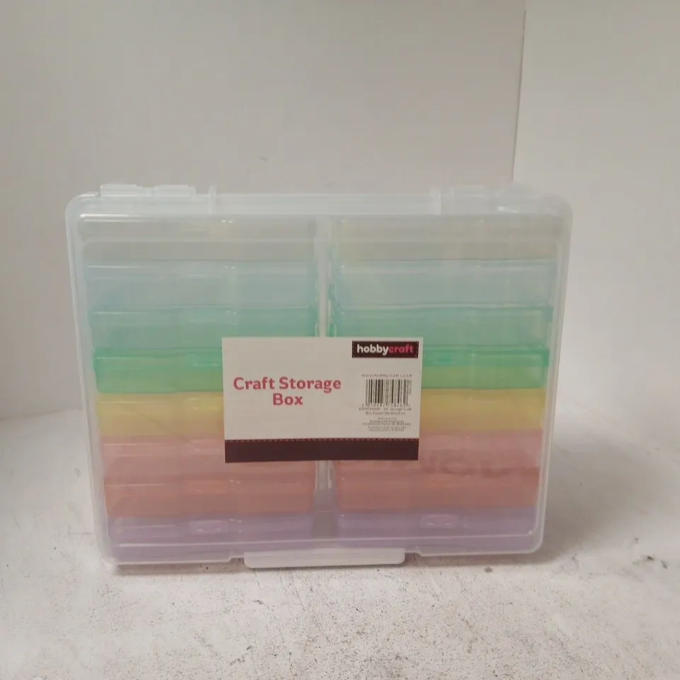 HOBBYCRAFT CRAFT STORAGE BOX WITH COLOUR COMPARTMENTS