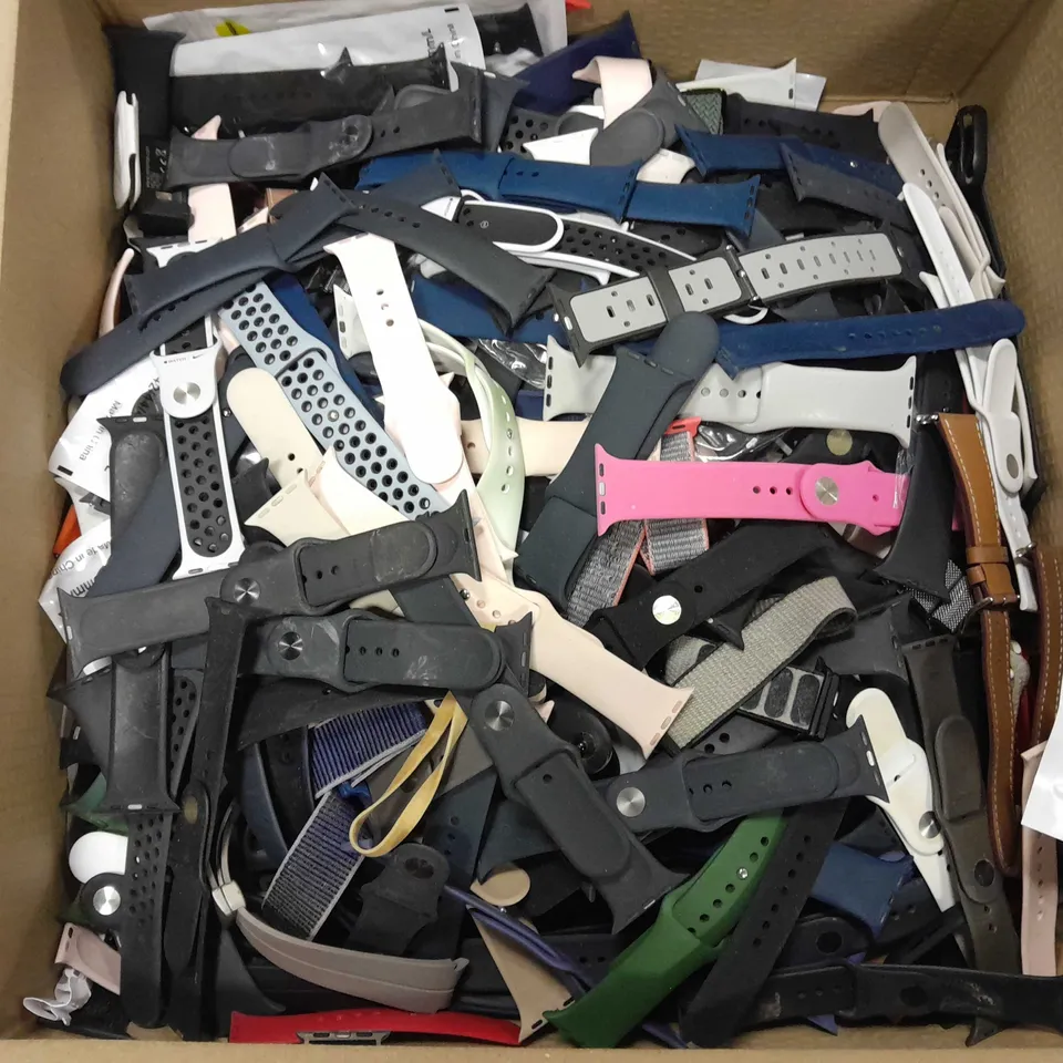 APPROXIMATELY 100 LOOSE SMART WATCH BANDS/STRAPS FOR VARYING MAKES AND MODELS