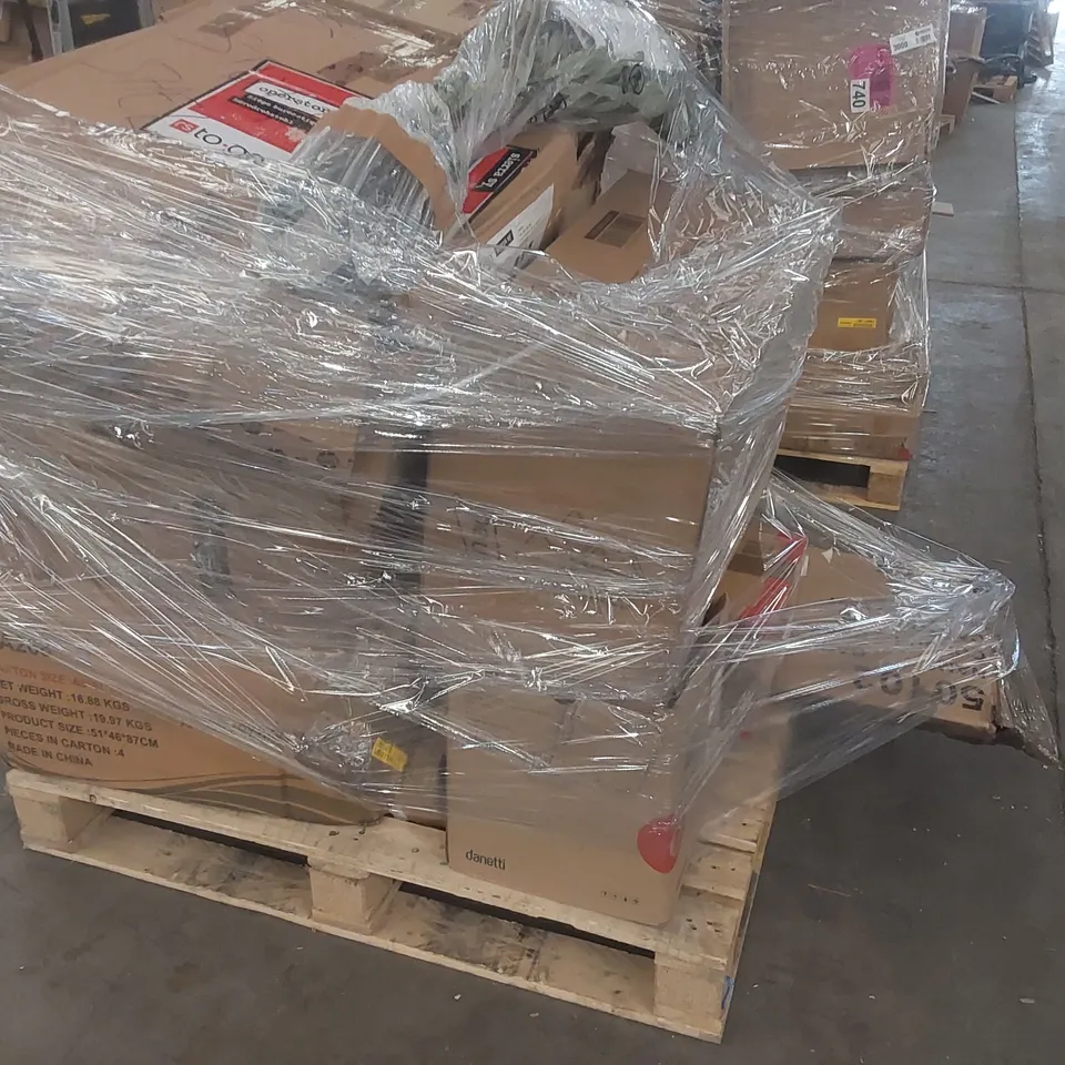 PALLET CONTAINING A LARGE QUANTITY OF ASSORTED ITEMS INCLUDING: CHAIR, NEO BBQ, NEO DESK FAN ECT