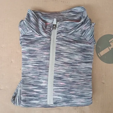 TRESPASS DUOSKIN LONG SLEEVE HALF ZIP TOP IN PURPLE/MULTI SIZE MEDIUM (UK 12)