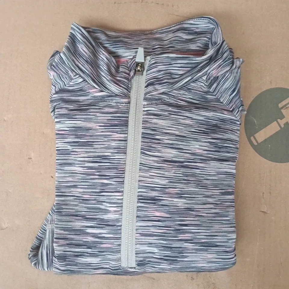 TRESPASS DUOSKIN LONG SLEEVE HALF ZIP TOP IN PURPLE/MULTI SIZE MEDIUM (UK 12)